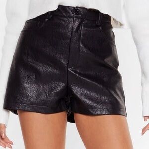 Nasty Gal Black faux Leather Women Shorts